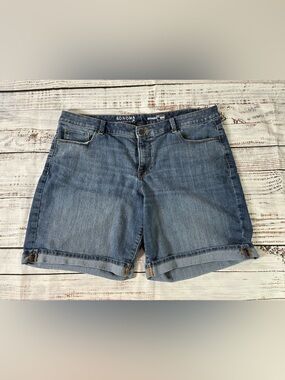 Sonoma Jean Shorts Women’s 18W Bermuda Denim Rolled Hem Stretch